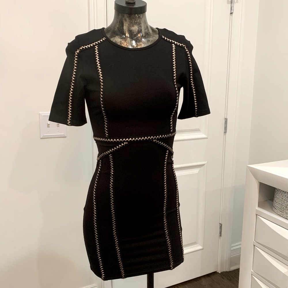 WYLDR little back dress gold stitching size XS